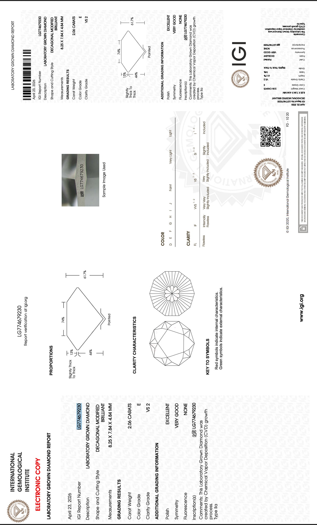 2.06ct Sakura Cut Lab Diamond EVS2