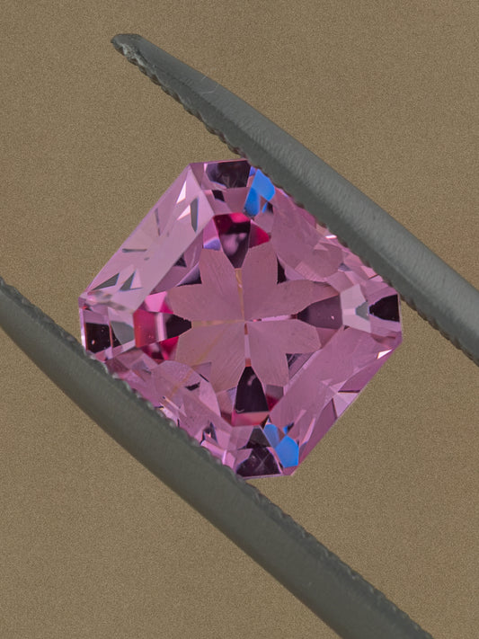 3.78ct Blossom Cut Asscher Sapphire - Rose