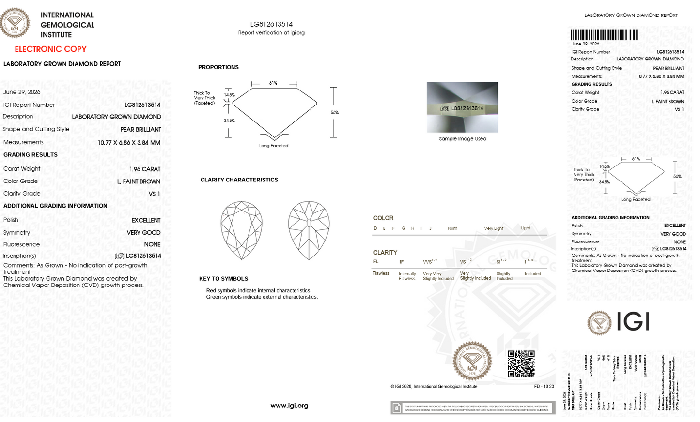 1.96ct Champagne Pear Lab-Grown Diamond
