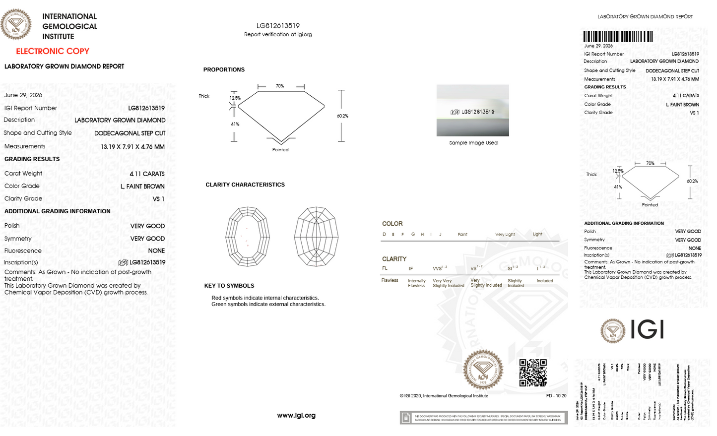 4.11ct Champagne Dodecagonal Step-Cut Lab-Grown Diamond