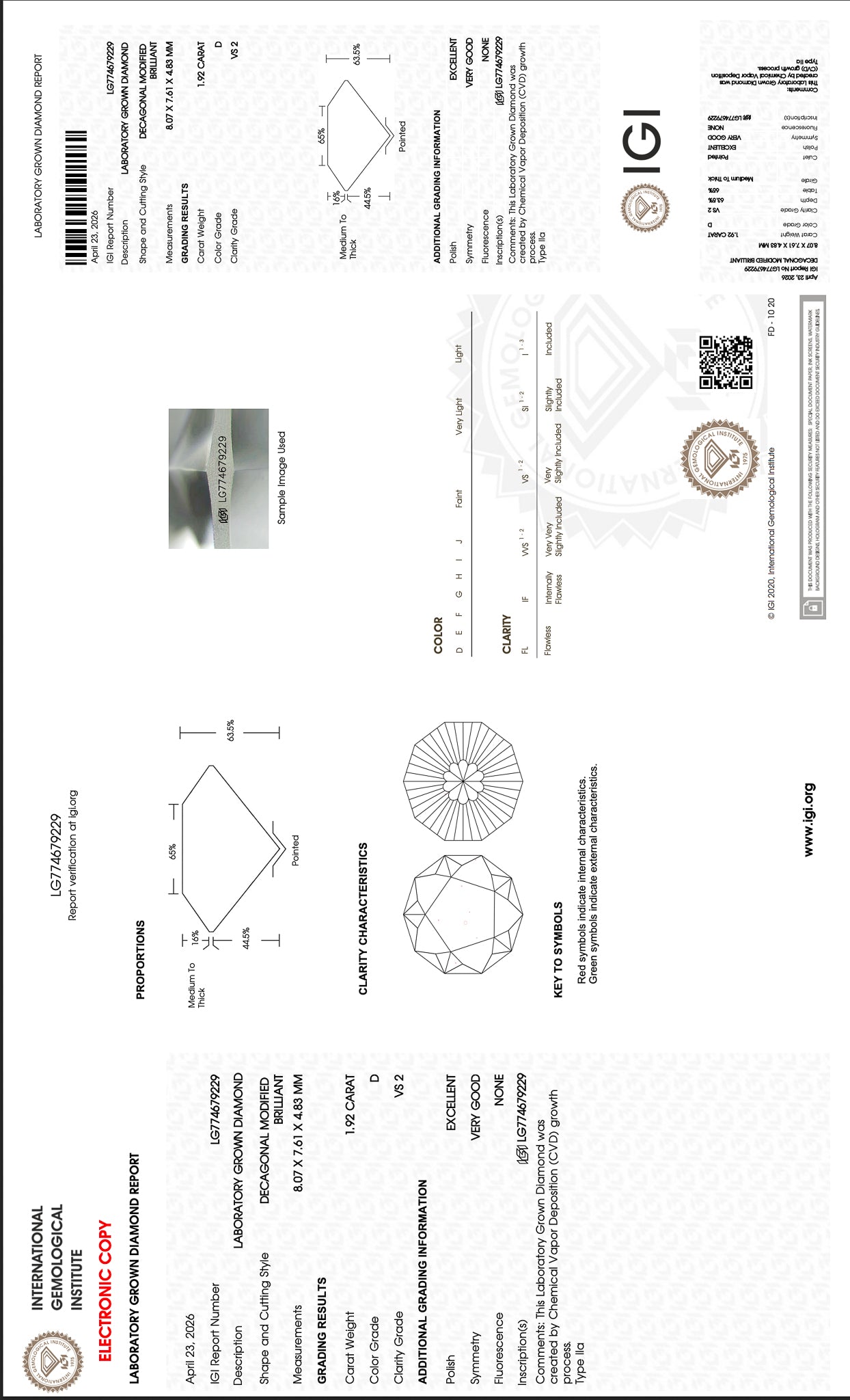 1.92ct Sakura Cut Lab Diamond DVS2