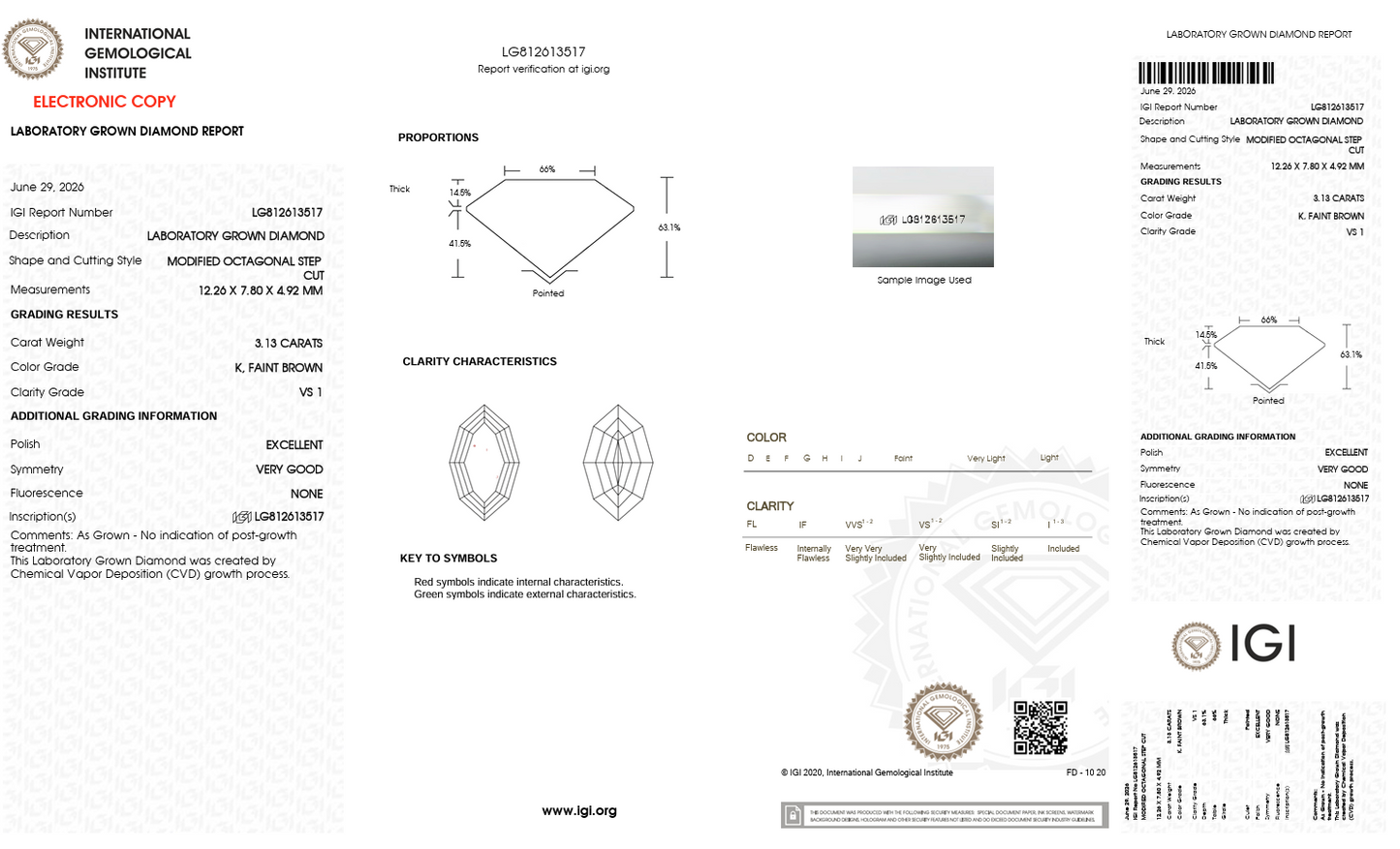 3.13ct Champagne Dutch Marquise Lab-Grown Diamond